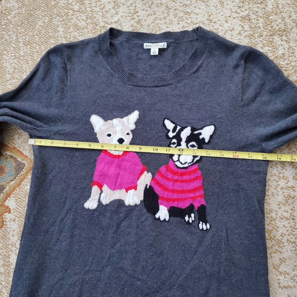 J. CREW MERCANTILE Merino Wool Blend French Bulldog Sweater L - Picture 6 of 8